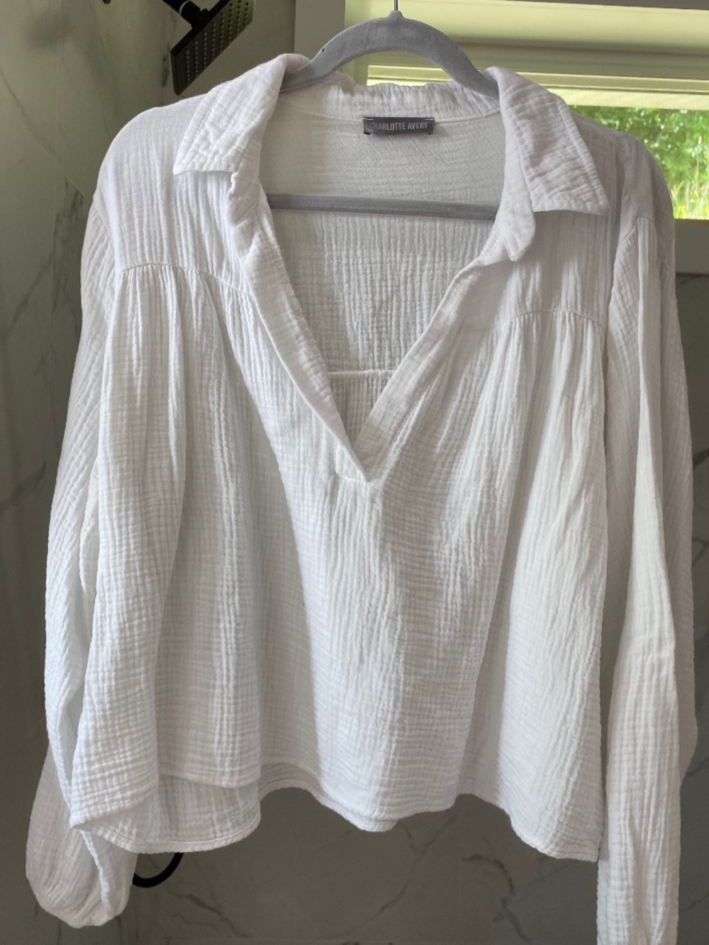 Charlotte Avery white gauzy top